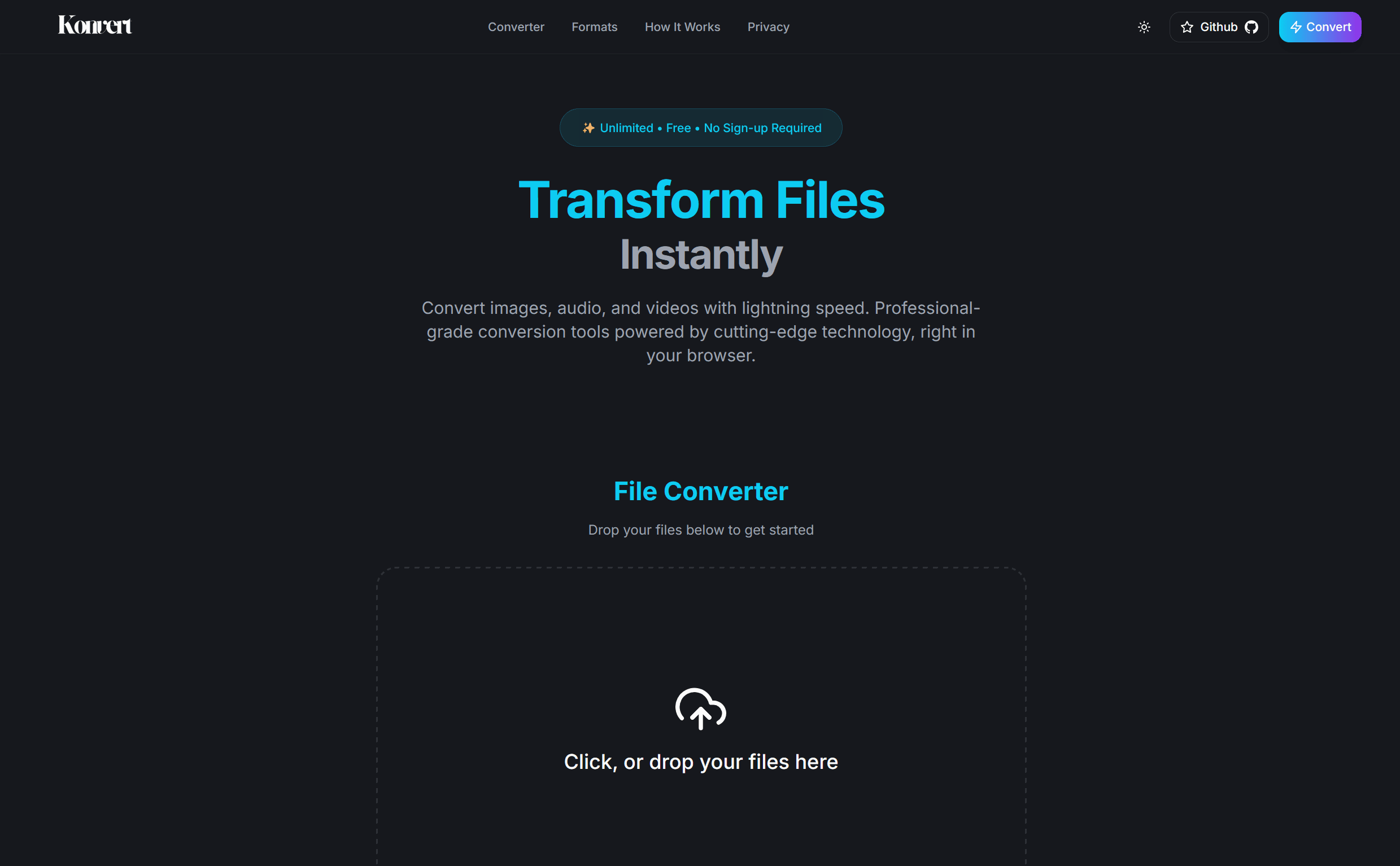 Konvert conversion process